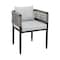 Armen Living Felicia Outdoor Patio 7-Piece Dining Table Set in Aluminum with Gray Rope and Cushions 840254333307 - alternate 6